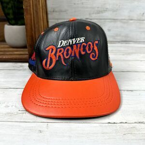 Vintage Denver Broncos‎ Snapback Hat NFL Football LEATHER. Adjustable